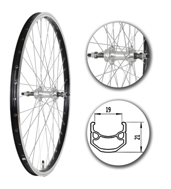 Koło 26  tył PA/O Alu.Stożek Czarny;Pod Wolnobieg
