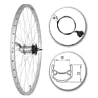 Koło 26  tył P-Nex3/O Alu Stożek Srebr z osprzęte