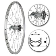 Koło 26  tył PS/O Alu.Stożek Srebrna Torpedo Velo