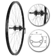 Koło 26  tył PA/O Alu.Stożek Czarny;Pod Tarczę:6śr