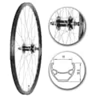 Koło 26  przód PA/O Alu.StożekCzarny;PodTarcze:6śr