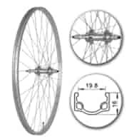 Koło 28  tył PS/O Alu.Płaska;Pod Wolnobieg;sz.20mm