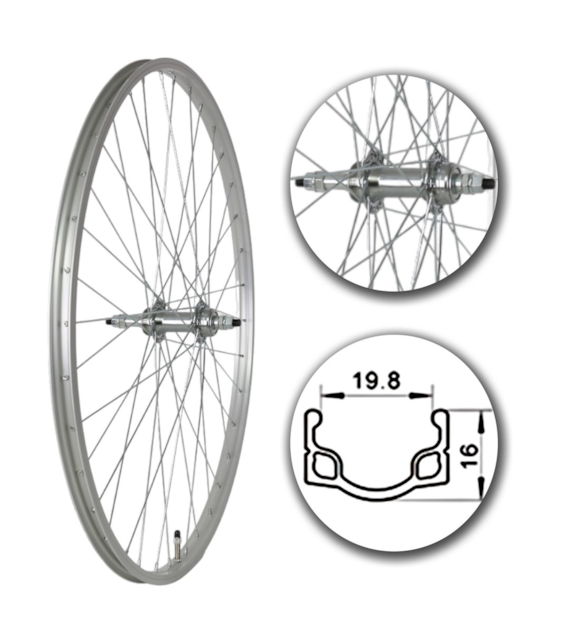 Koło 28  tył PS/O Alu.Płaska;Pod Wolnobieg;sz.20mm
