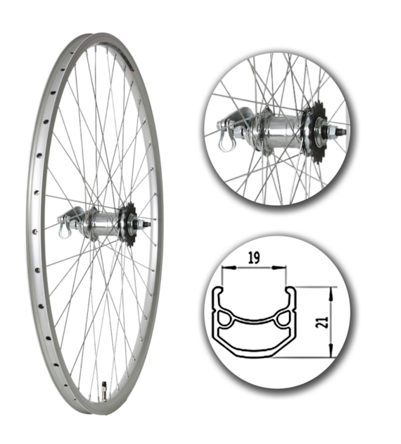 Koło 28  tył PS/O Alu.Stożek Srebrny Torpedo Velo