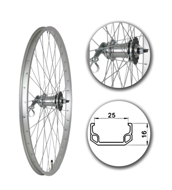 Koło 26  tył PS/O Alu.Płaska 25mm;Torpedo Velo