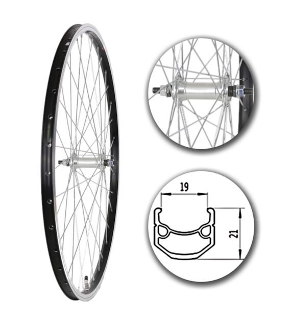 Koło 28  przód PA/O Alu.Stożek Czarny