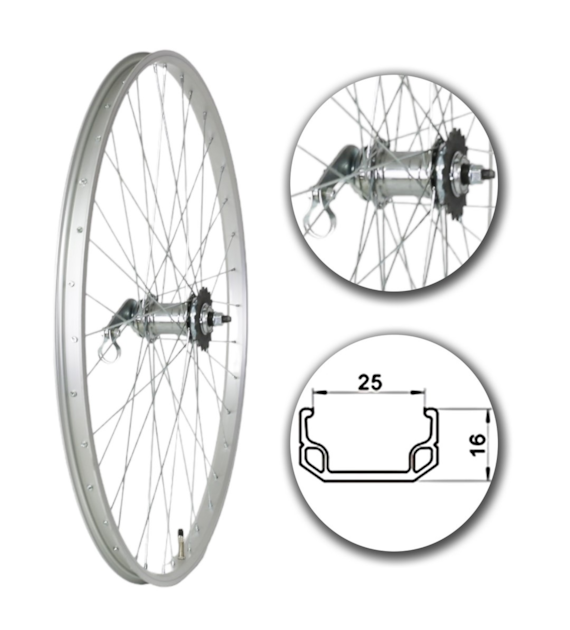 Koło 28  tył PS/O Alu.Płaska 25mm;Torpedo Velo