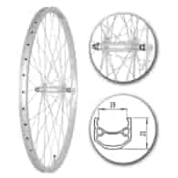 Koło 26  przód PA/O Alu.Stożek Srebrny;Pod Zacisk