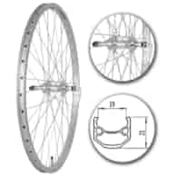 Koło 26  tył PA/O Alu.Stożek Srebrny;Pod Zacisk