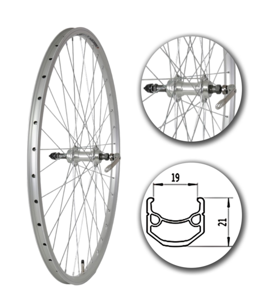 Koło 28  tył PA/O Alu.Stożek Srebrny;Pod Zacisk