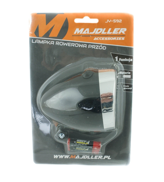 Lampa przód MDR-592 Retro bateryjna 3 Led czarna