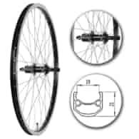 Koło 26  tył PA/O Alu.Stożek Czarny;Kaseta 8/9 SH