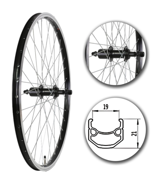 Koło 26  tył PA/O Alu.Stożek Czarny;Kaseta 8/9 SH