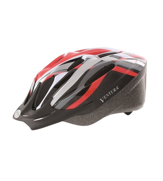 Kask L Ventura czerw/czarno/biało/srebrny