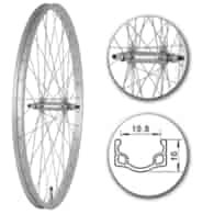 Koło 24  przód PS/O Alu.Płaska; szer. wew. 20mm