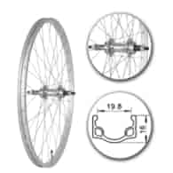 Koło 24  tył PS/O Alu.Płaska;Pod Wolnobieg;sz.20mm