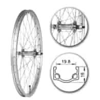 Koło 20  przód PS/O Alu.Płaska; szer. wew. 20mm