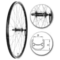 Koło 26  przód PA/O Alu.Stożek Czarny; QR; SHIMANO