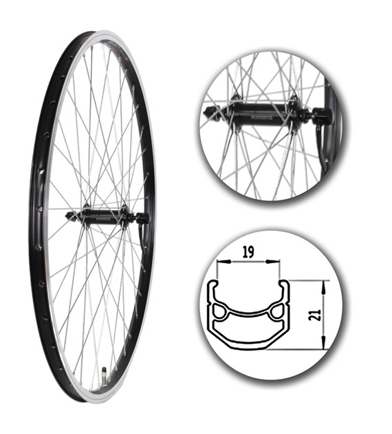 Koło 28  przód PA/O Alu.Stożek Czarna; QR; SHIMANO