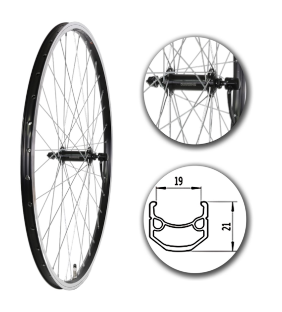Koło 28  przód PA/O Alu.Stożek Czarny; QR; SHIMANO