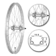 Koło 20  tył PS/O Alu.Płaska;Pod Wolnobieg;sz.20mm