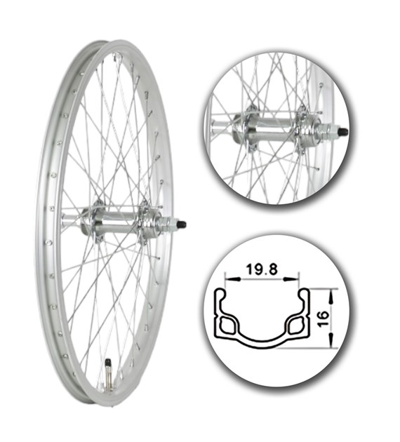 Koło 20  tył PS/O Alu.Płaska;Pod Wolnobieg;sz.20mm