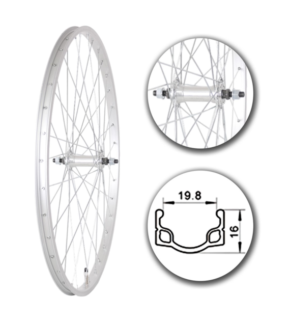 Koło 26  przód PA/O Płaska; szer. wew. 20mm