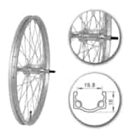 Koło 20  tył PA/O Alu.Płaska;Pod Wolnobieg;sz.20mm