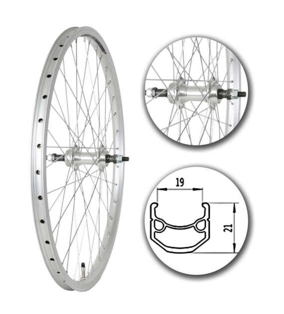 Koło 24  tył PA/O Alu.Stożek Srebrny;Pod Wolnobieg
