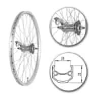 Koło 24  tył PS/O Alu.Stożek Srebrny Torpedo Velo