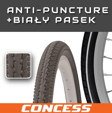 Opona 700x38C;40-622 CONCESS P1024 Czarna p/b anty