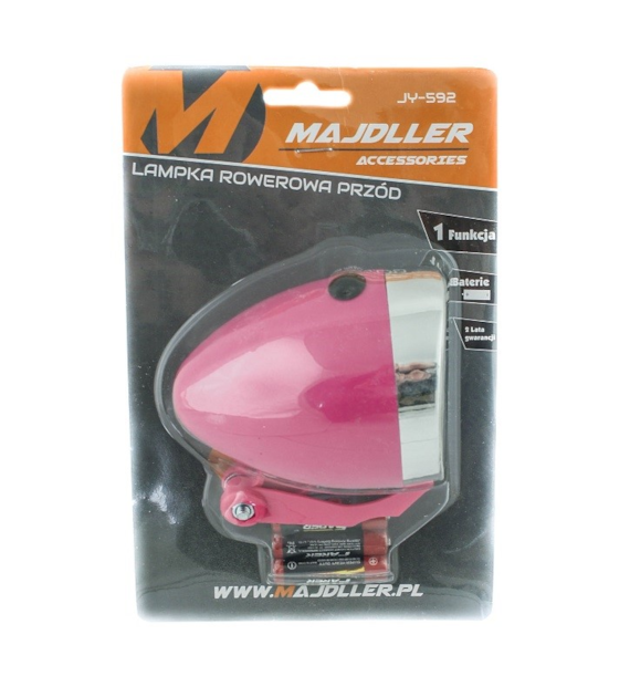 Lampa przód MDR-592 Retro bateryjna 3 Led różowa
