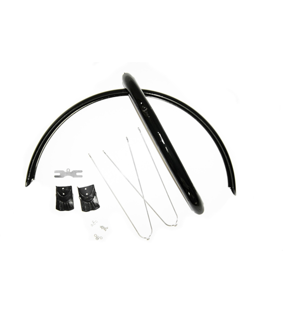 Błotniki 28 x45mm stal.P+T z prętami czarny