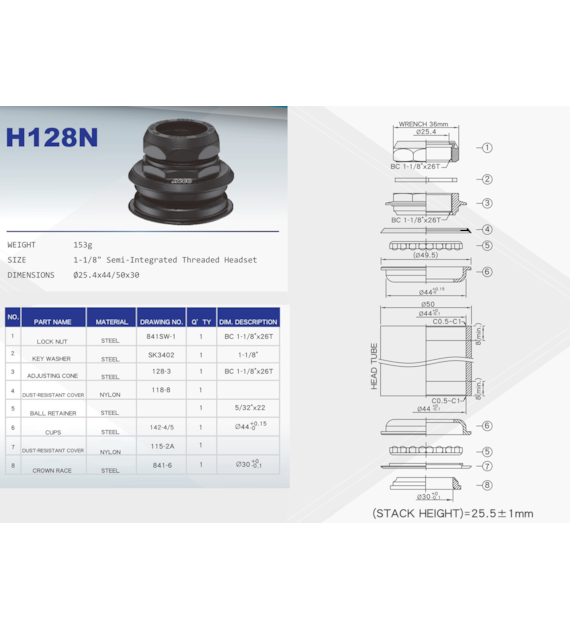 Ster 1 1/8  H-128N Box czarny NECO AM