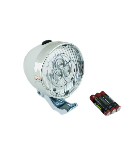 Lampa przód MDR-592 Retro bateryjna 3 Led biała