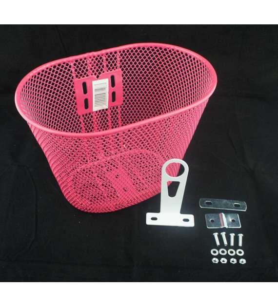 Kosz przód HT-074 siatka stały dziecięcy różowy