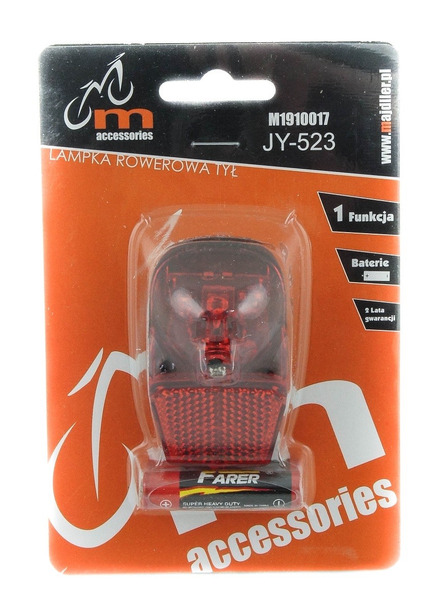 Lampa tył JY-523 bateryjna na błotnik 1 LED 1fun