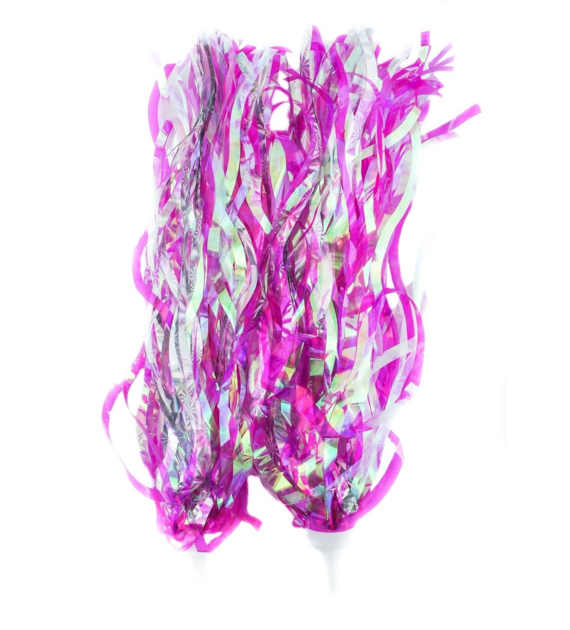 Frędzle do rowerka dziecięcego HL-543 róż-sreb