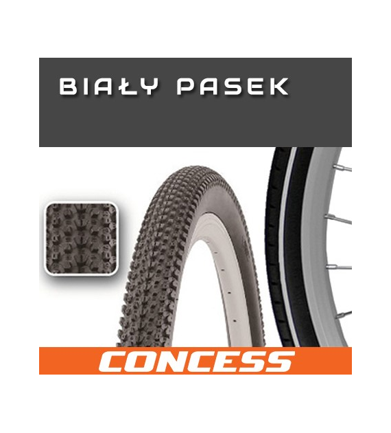 Opona 26x2,10 CONCESS W2003 Czarna p/biały