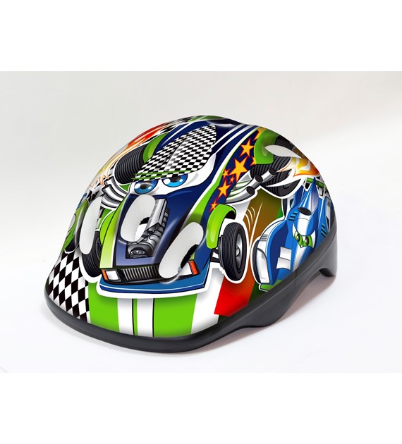 KASK B-SKIN KIDY  CARS  GREEN S(48-52CM)