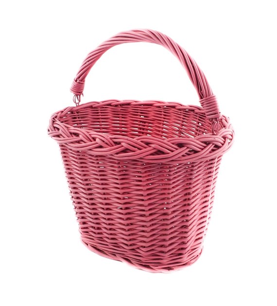 Kosz wiklina dziecięcy różowy polski