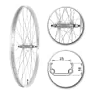Koło 26  przód PS/O Alu.Płaska; szer. wew. 25mm