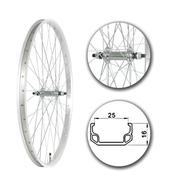 Koło 26  przód PS/O Alu.Płaska; szer. wew. 25mm