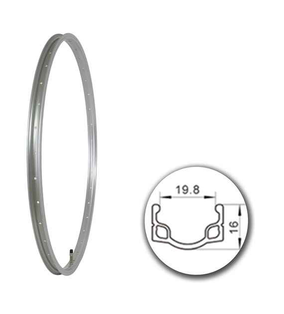 Obręcz 26  559x20;J20CR;36H;AV Silver+anodyzowan