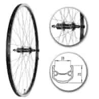 Koło 28  tył PA/O Alu.Stożek Czarny;Kaseta 7 SHIMA