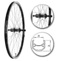 Koło 26  tył PA/O Alu.Stożek Czarny;Kaseta 7 SHIMA