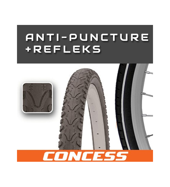 Opona 26x1,75 CONCESS W2015 Czarna antyprz+reflex