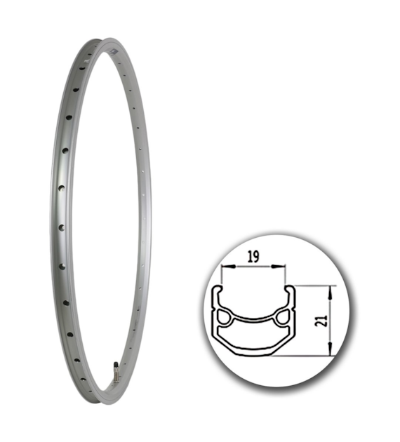 Obręcz 26  559x19;V J19HR;36H;AV Silver+anodyzowa