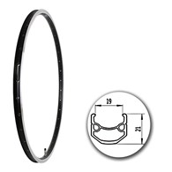 Obręcz 28  622x19;V J19HR;36H;AV CNC Black+anody