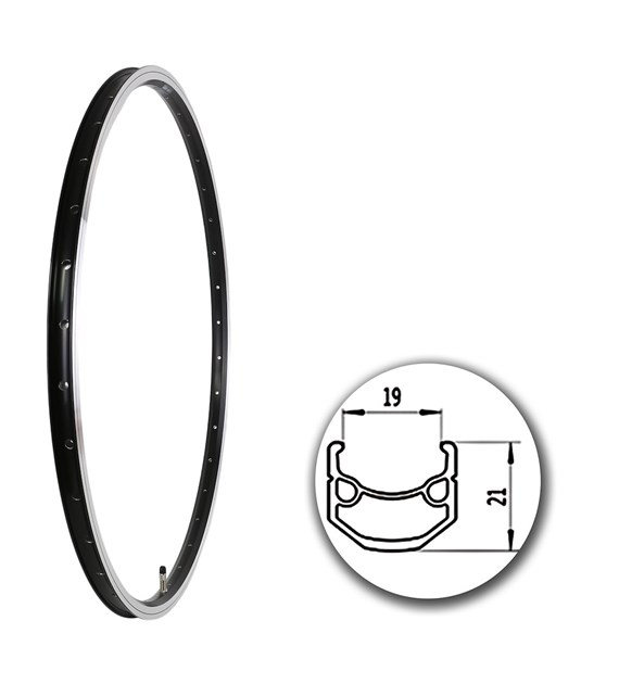 Obręcz 28  622x19;V J19HR;36H;AV CNC Black+anody